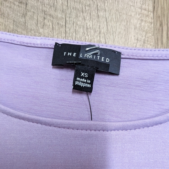 The Limited Lavender Draped Blouse asymmetrical hem - Picture 4 of 7